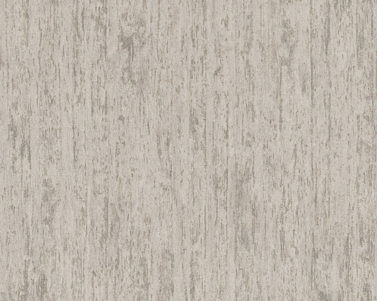 Moderná tapeta imitáciou drevenej textúry v betóne a s lesklými prvkami na hnedom podklade, 39561-1
